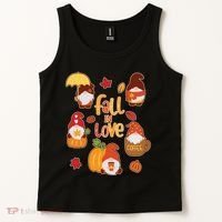 Cute Fall In Love Autumn Gnomes Tank Top thumb 2