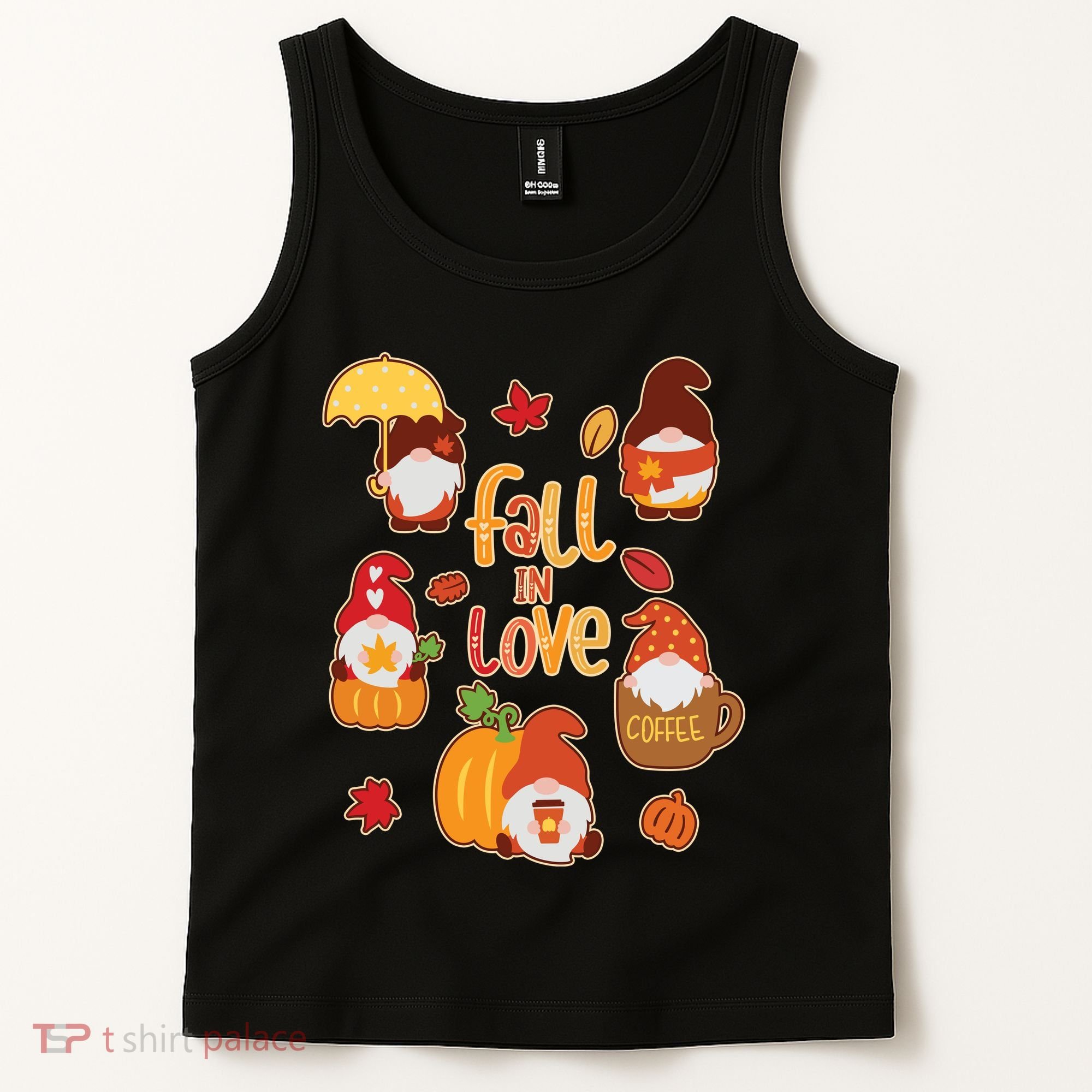 Cute Fall In Love Autumn Gnomes Tank Top