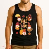Cute Fall In Love Autumn Gnomes Tank Top thumb 3