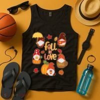Cute Fall In Love Autumn Gnomes Tank Top thumb 4