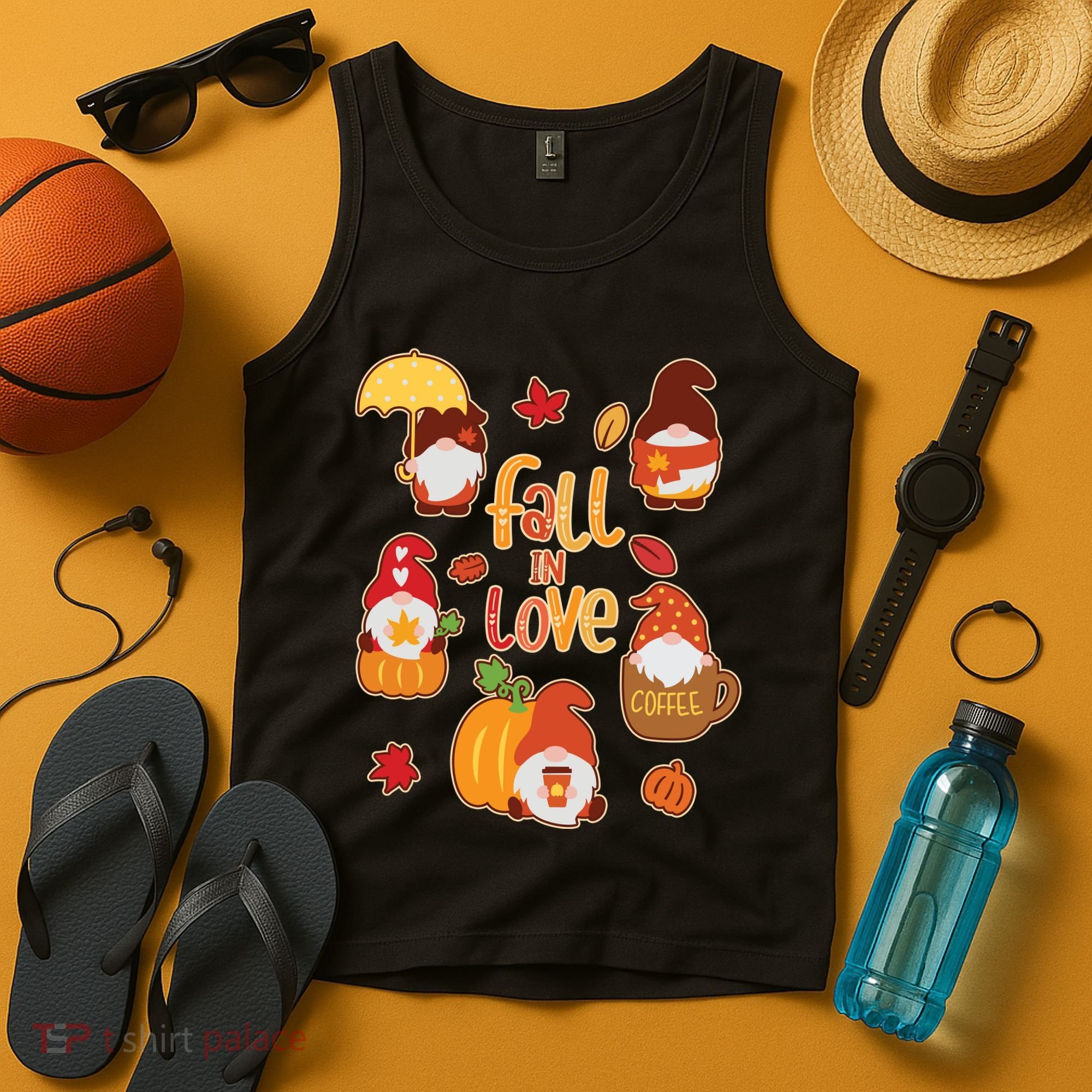 Cute Fall In Love Autumn Gnomes Tank Top