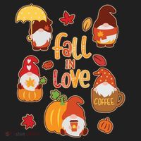 Cute Fall In Love Autumn Gnomes Golf Towel thumb 3
