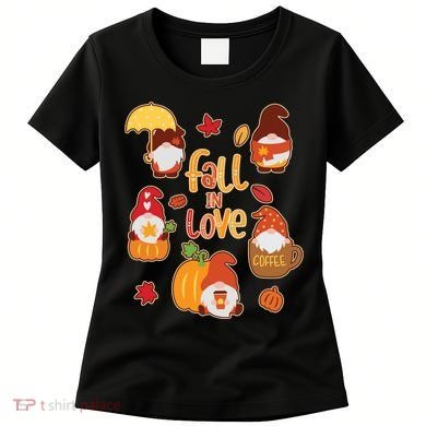 Cute Fall In Love Autumn Gnomes Women's T-Shirt