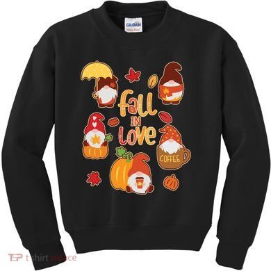 Cute Fall In Love Autumn Gnomes Kids Sweatshirt