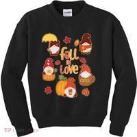 Cute Fall In Love Autumn Gnomes Kids Sweatshirt thumb 0