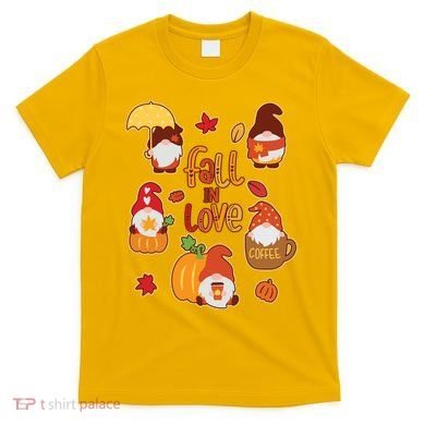 Cute Fall In Love Autumn Gnomes T-Shirt