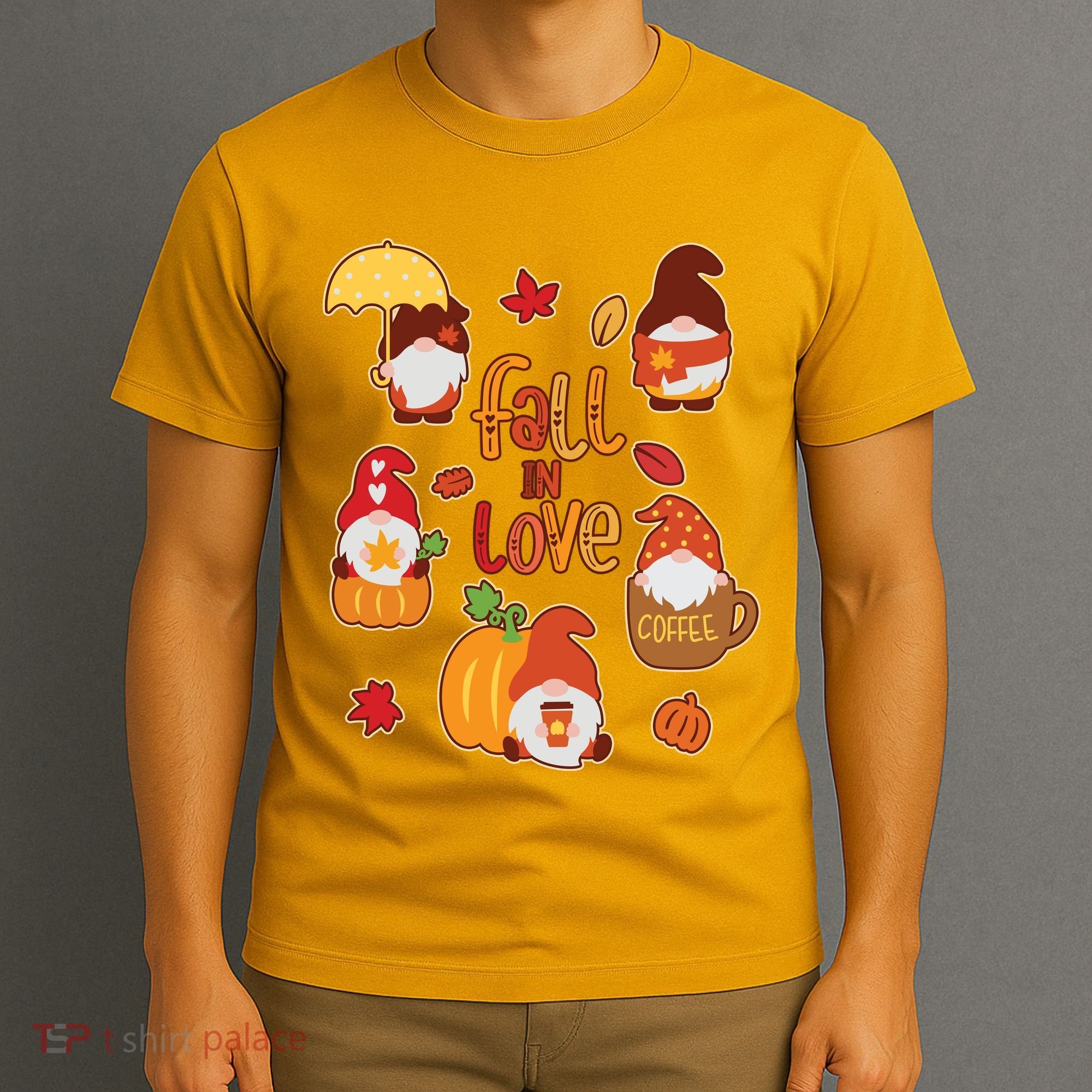 Cute Fall In Love Autumn Gnomes T-Shirt