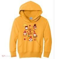 Cute Fall In Love Autumn Gnomes Kids Hoodie thumb 0