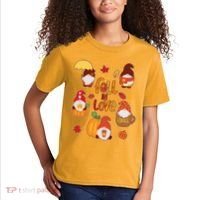 Cute Fall In Love Autumn Gnomes Kids T-Shirt thumb 2