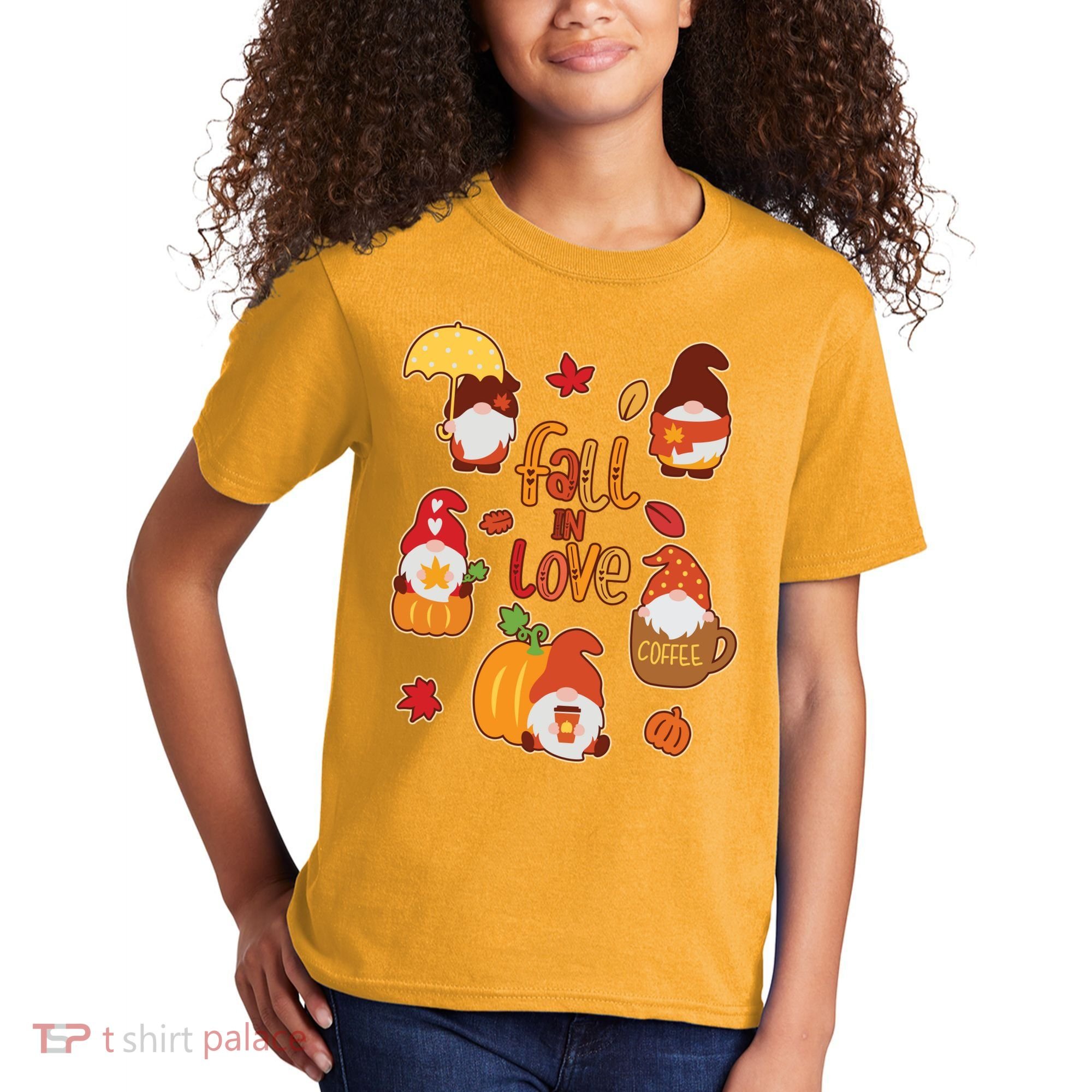 Cute Fall In Love Autumn Gnomes Kids T-Shirt