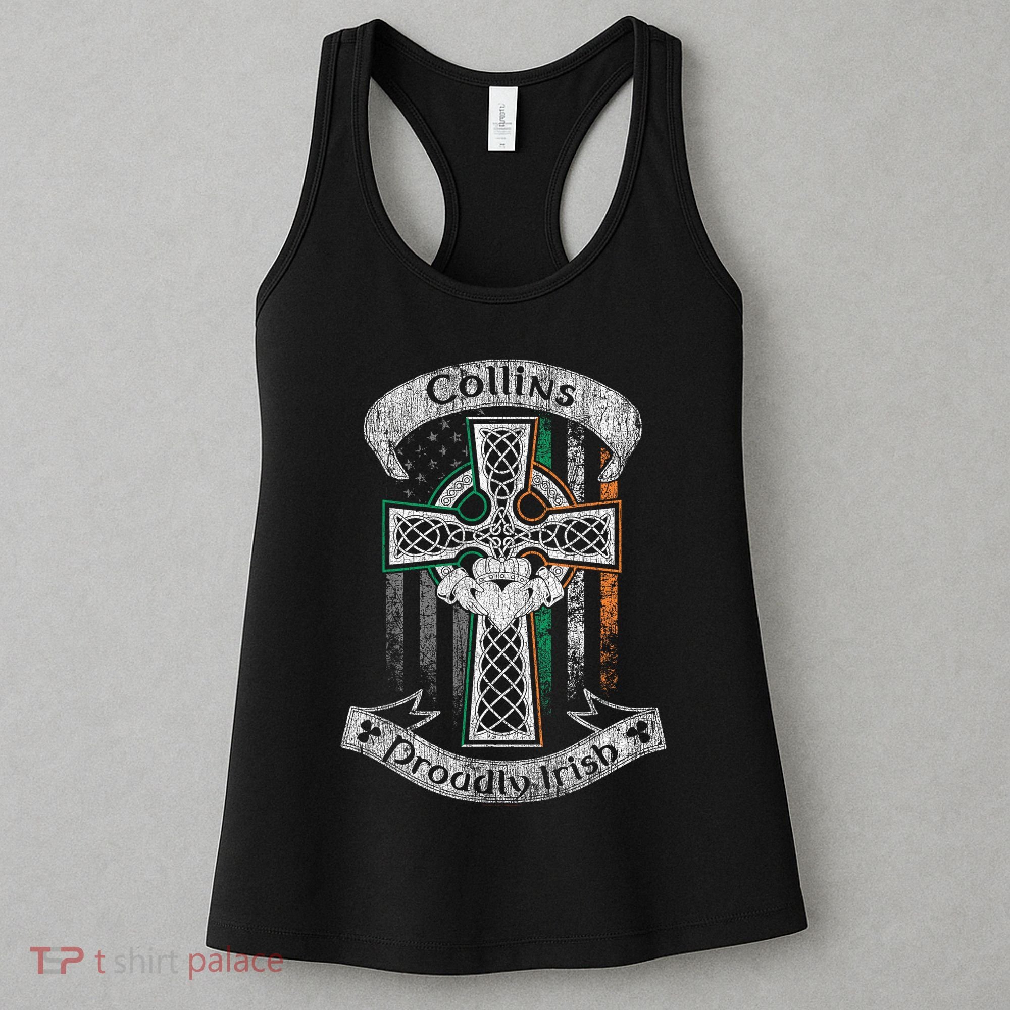 Collins Family Irish Americans, Us Flag, Ireland Flag Women's Tank Top