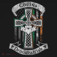Collins Family Irish Americans, Us Flag, Ireland Flag Baby Bodysuit thumb 2