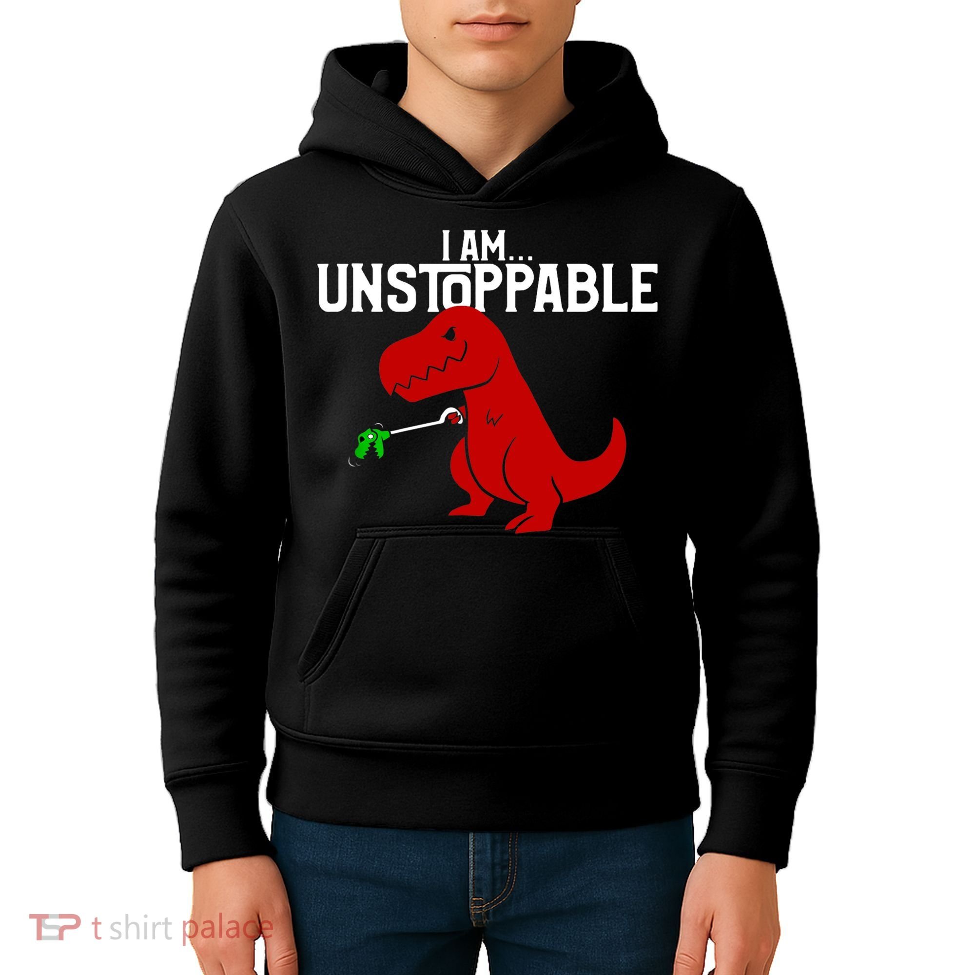 Cute & Funny I Am Unstoppable TRex Dinosaur TShirt Kids Hoodie