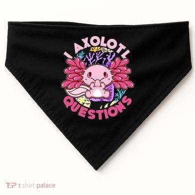 Cute Funny I Axolotl Questions USA-Made Doggie Bandana