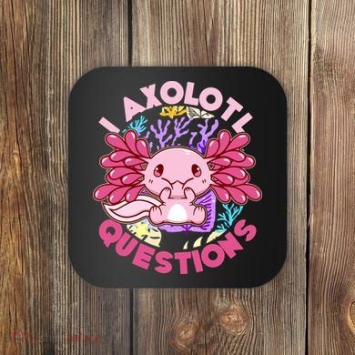 Cute Funny I Axolotl Questions Coaster