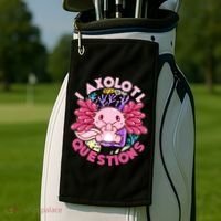 Cute Funny I Axolotl Questions Golf Towel thumb 2