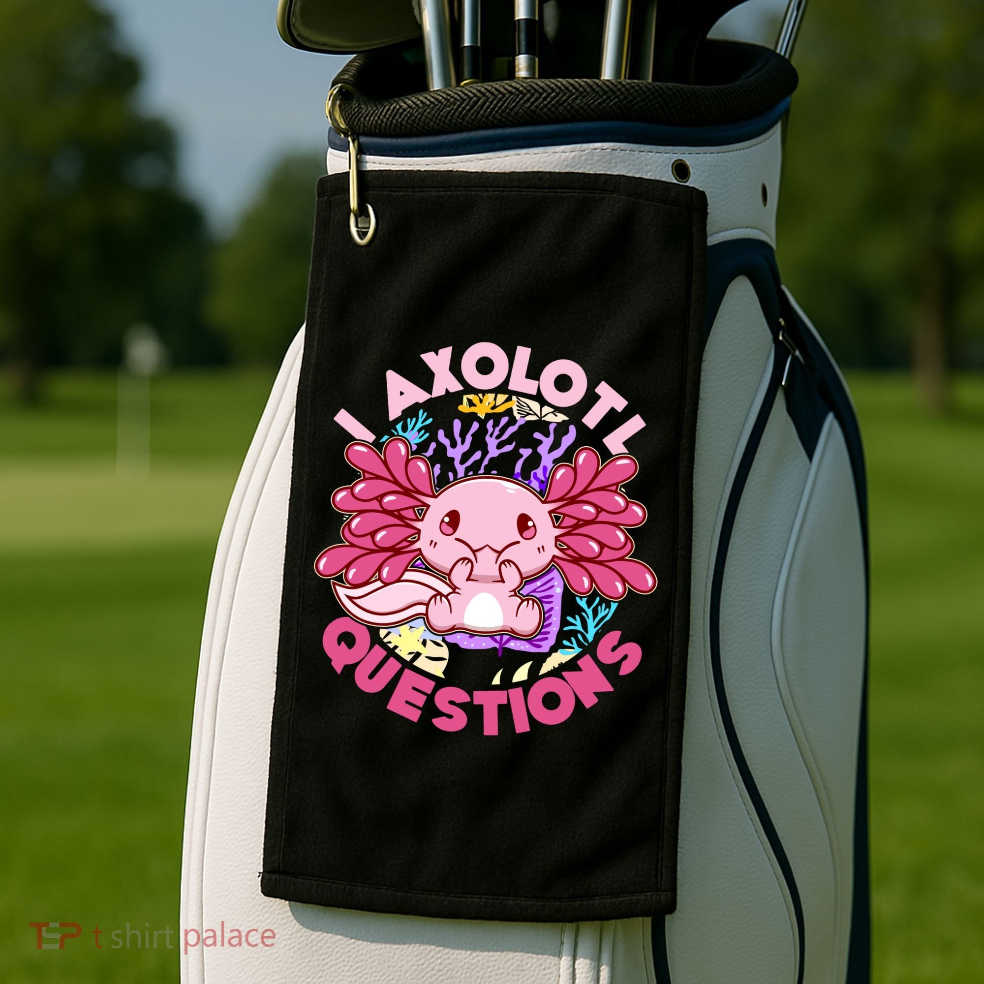 Cute Funny I Axolotl Questions Golf Towel