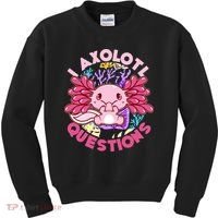 Cute Funny I Axolotl Questions Kids Sweatshirt thumb 0