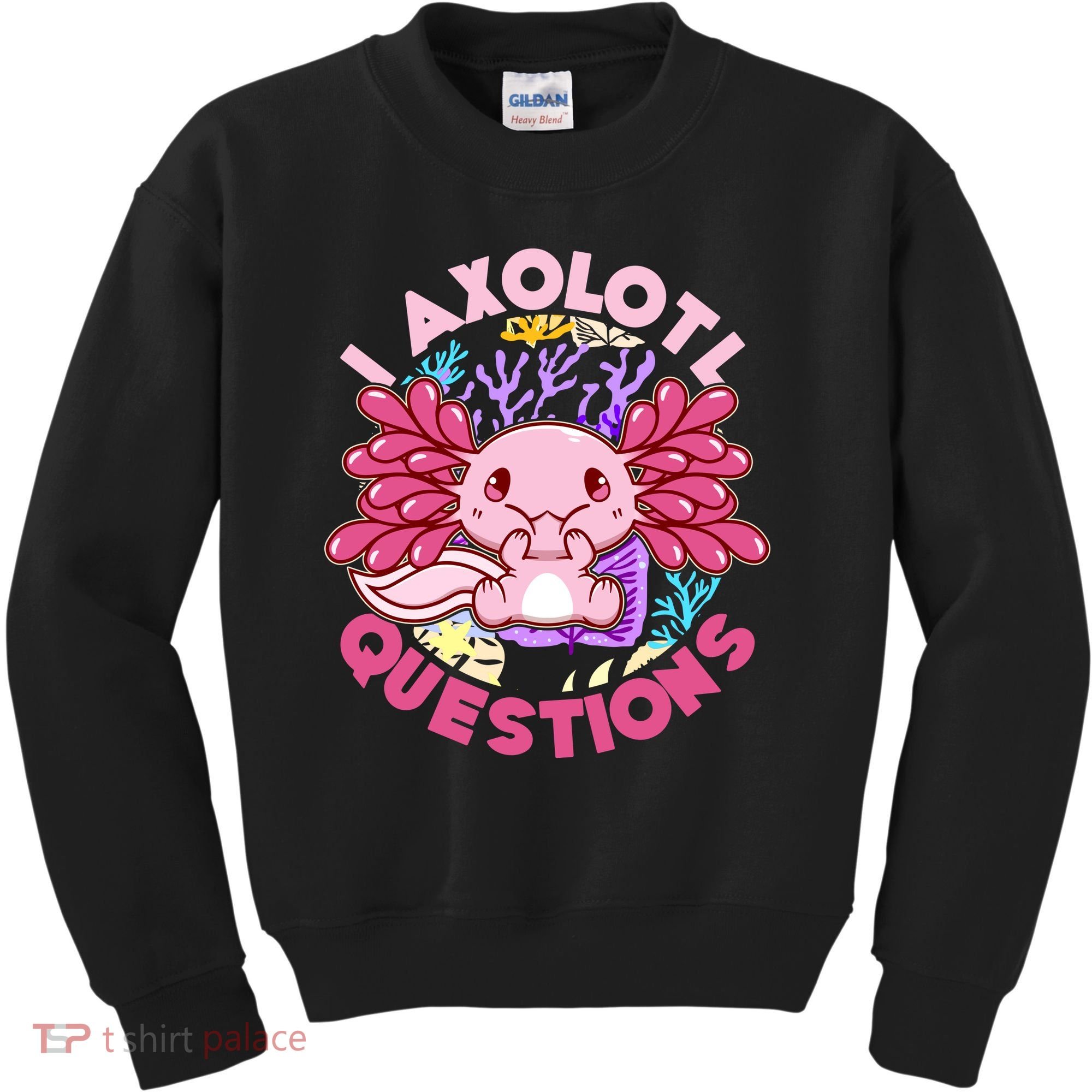 Cute Funny I Axolotl Questions Kids Sweatshirt
