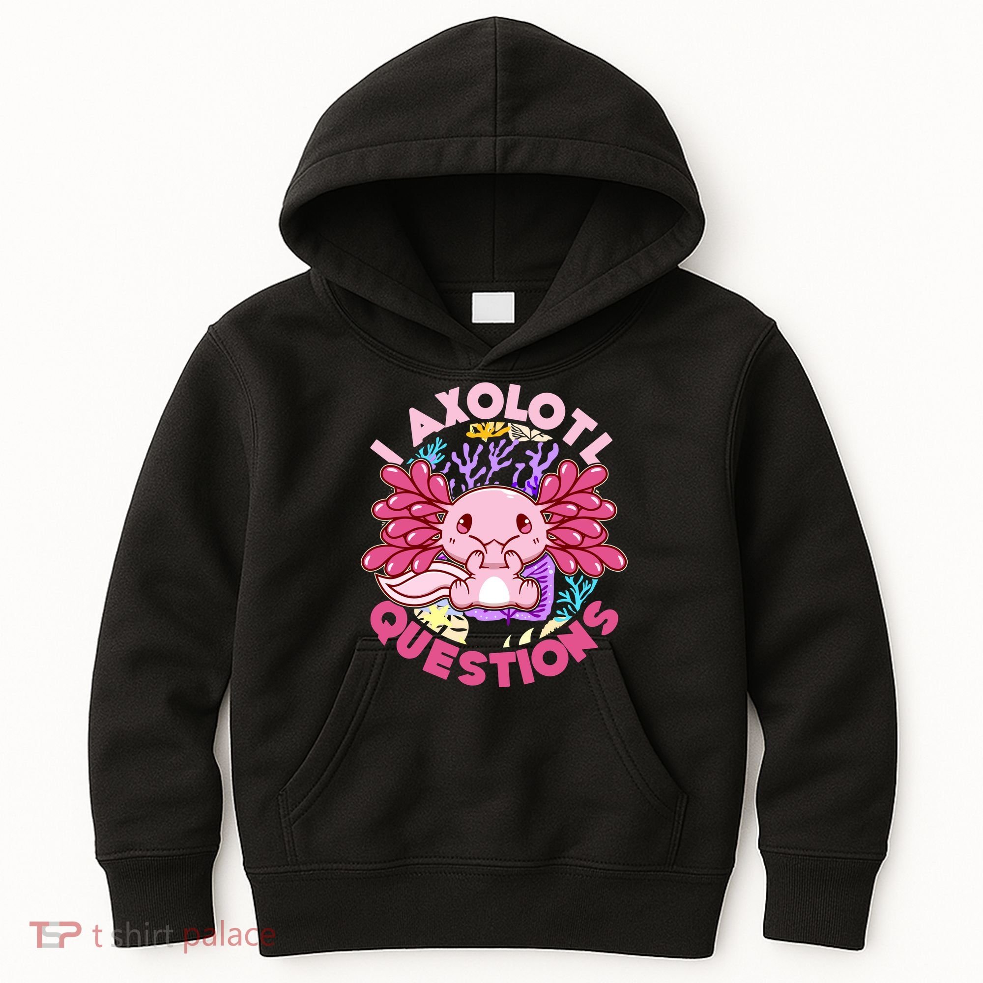 Cute Funny I Axolotl Questions Kids Hoodie