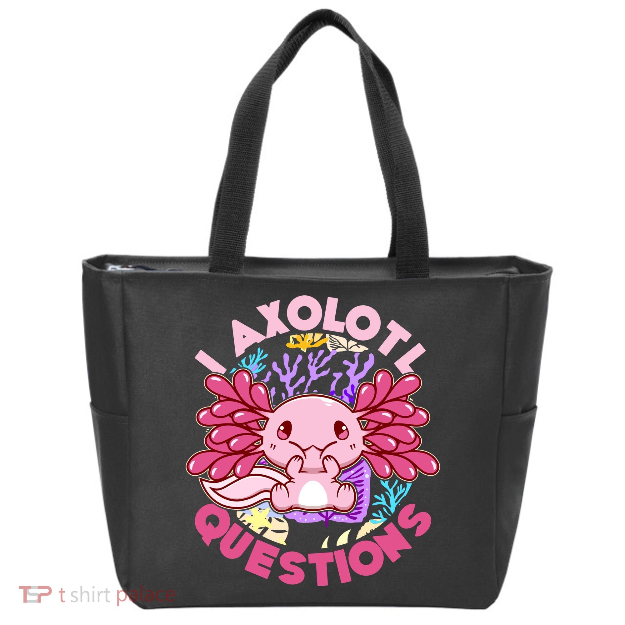 Cute Funny I Axolotl Questions Tote Bag