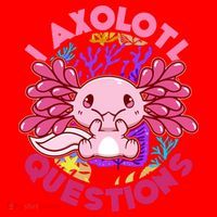 Cute Funny I Axolotl Questions Santa Hat thumb 1