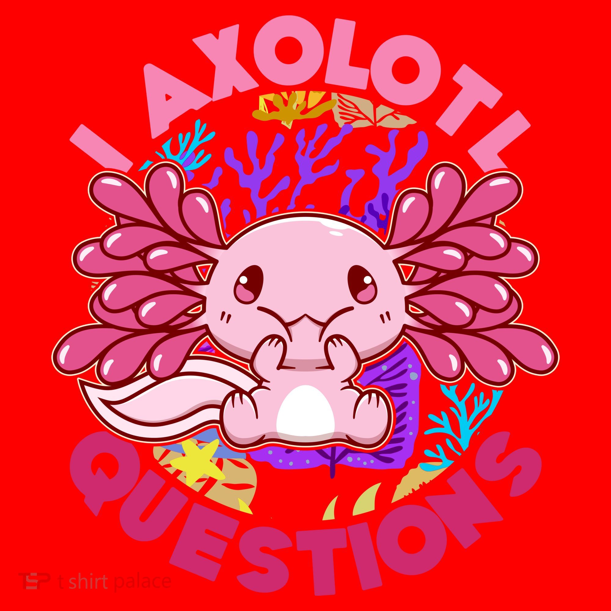 Cute Funny I Axolotl Questions Santa Hat