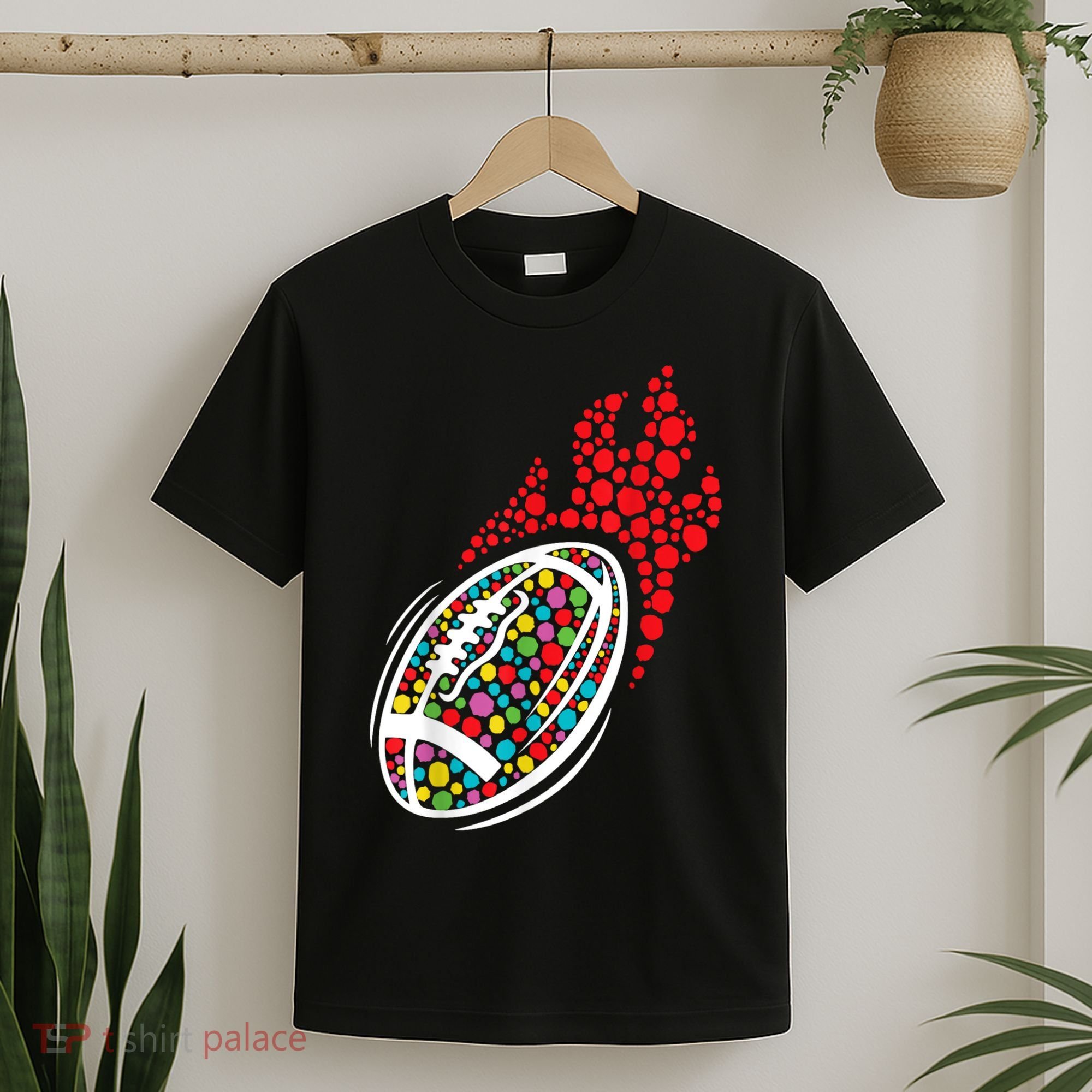 Colorful Football International Dot Day Ball Sport Gift T-Shirt