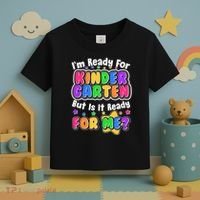 Cute Funny I'm Ready For Kindergarten But Is It Ready For Me Toddler T-Shirt thumb 3