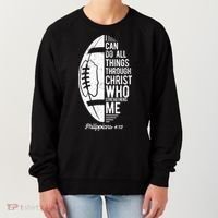 Christian Football I Can Do All Things Philippians 4 13 Gift Women's Sweatshirt thumb 0