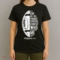 Christian Football I Can Do All Things Philippians 4 13 Gift T-Shirt thumb 4