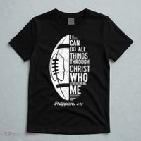 Christian Football I Can Do All Things Philippians 4 13 Gift T-Shirt thumb 5