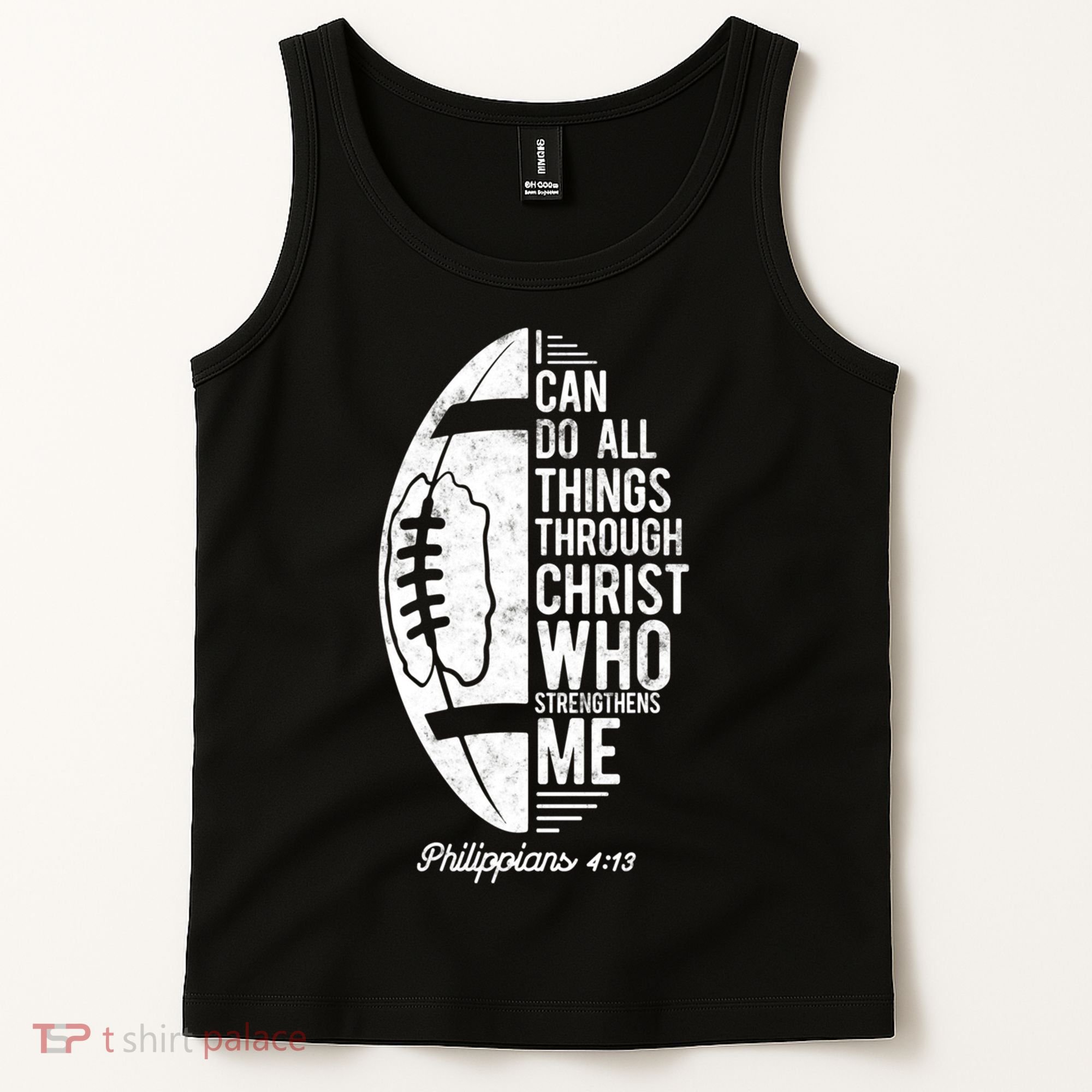 Christian Football I Can Do All Things Philippians 4 13 Gift Tank Top
