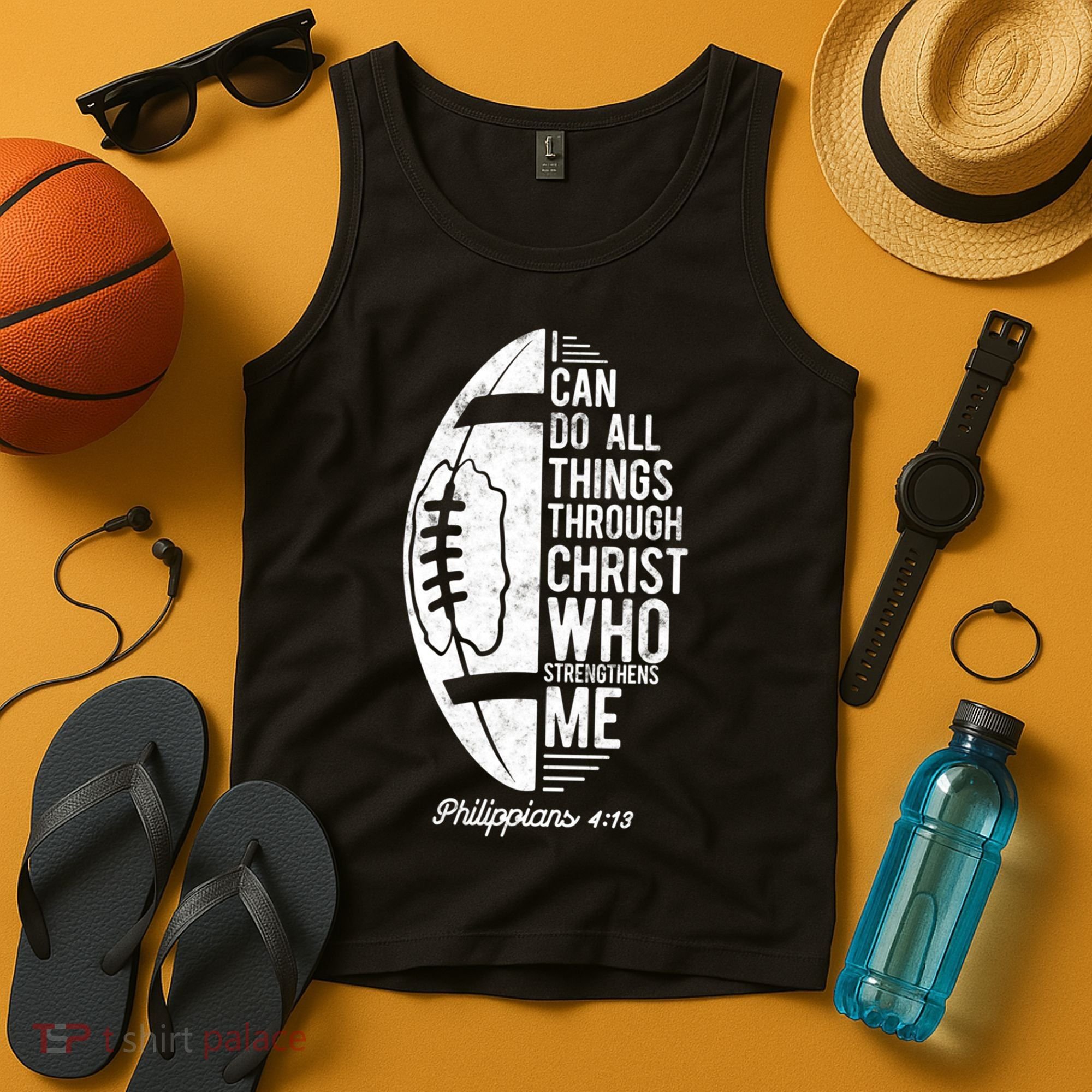 Christian Football I Can Do All Things Philippians 4 13 Gift Tank Top