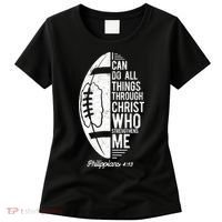 Christian Football I Can Do All Things Philippians 4 13 Gift Women's T-Shirt thumb 0