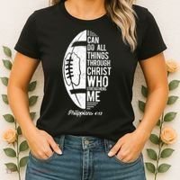 Christian Football I Can Do All Things Philippians 4 13 Gift Women's T-Shirt thumb 2