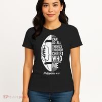 Christian Football I Can Do All Things Philippians 4 13 Gift Women's T-Shirt thumb 4