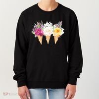 Cute Flower Ice Cream Cone Bouquets Women's Sweatshirt thumb 0