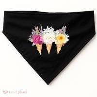 Cute Flower Ice Cream Cone Bouquets USA-Made Doggie Bandana thumb 0