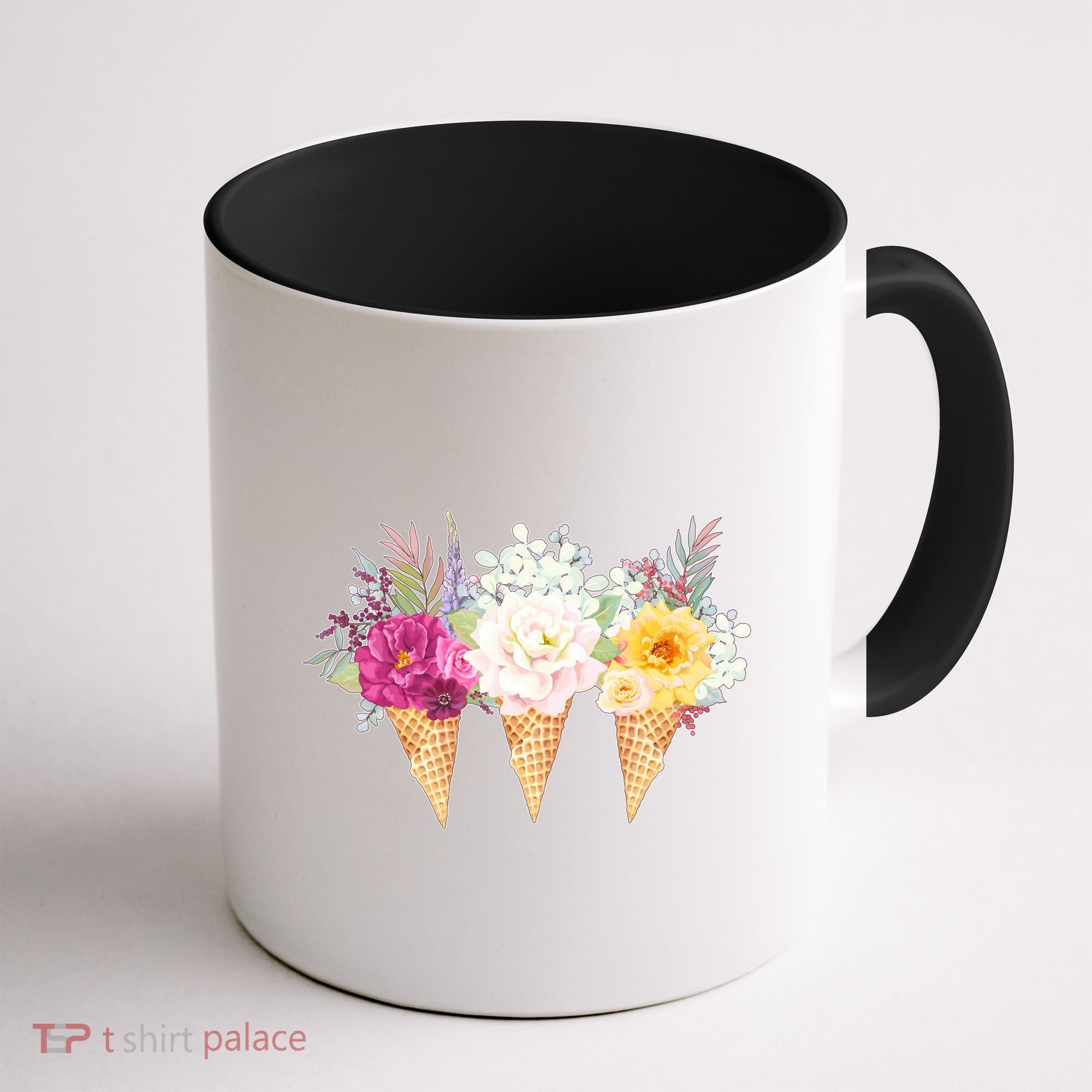 Cute Flower Ice Cream Cone Bouquets Coffee Mug