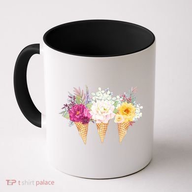 Cute Flower Ice Cream Cone Bouquets Coffee Mug