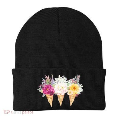Cute Flower Ice Cream Cone Bouquets Beanie
