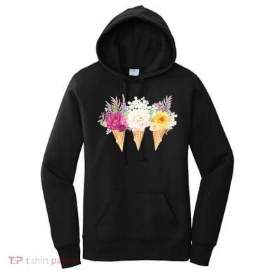 Cute Flower Ice Cream Cone Bouquets Women's Hoodie