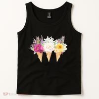 Cute Flower Ice Cream Cone Bouquets Tank Top thumb 2