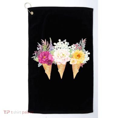 Cute Flower Ice Cream Cone Bouquets Golf Towel