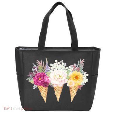 Cute Flower Ice Cream Cone Bouquets Tote Bag