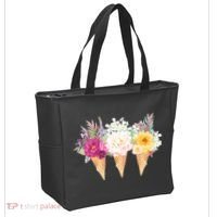 Cute Flower Ice Cream Cone Bouquets Tote Bag thumb 2
