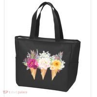 Cute Flower Ice Cream Cone Bouquets Tote Bag thumb 3