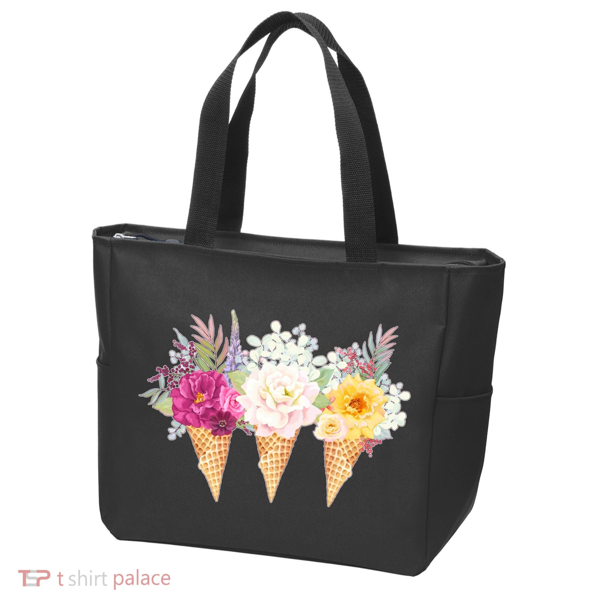 Cute Flower Ice Cream Cone Bouquets Tote Bag