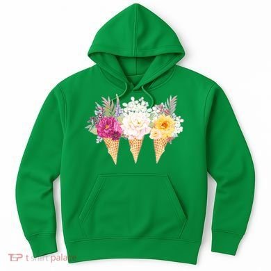 Cute Flower Ice Cream Cone Bouquets Hoodie